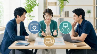 システム開発会社が顧客の日常IT相談を分担する協業モデル