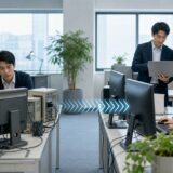 Windows 11移行で失敗しない方法の内容を表す、中小企業の担当者がIT課題を整理しているイメージ