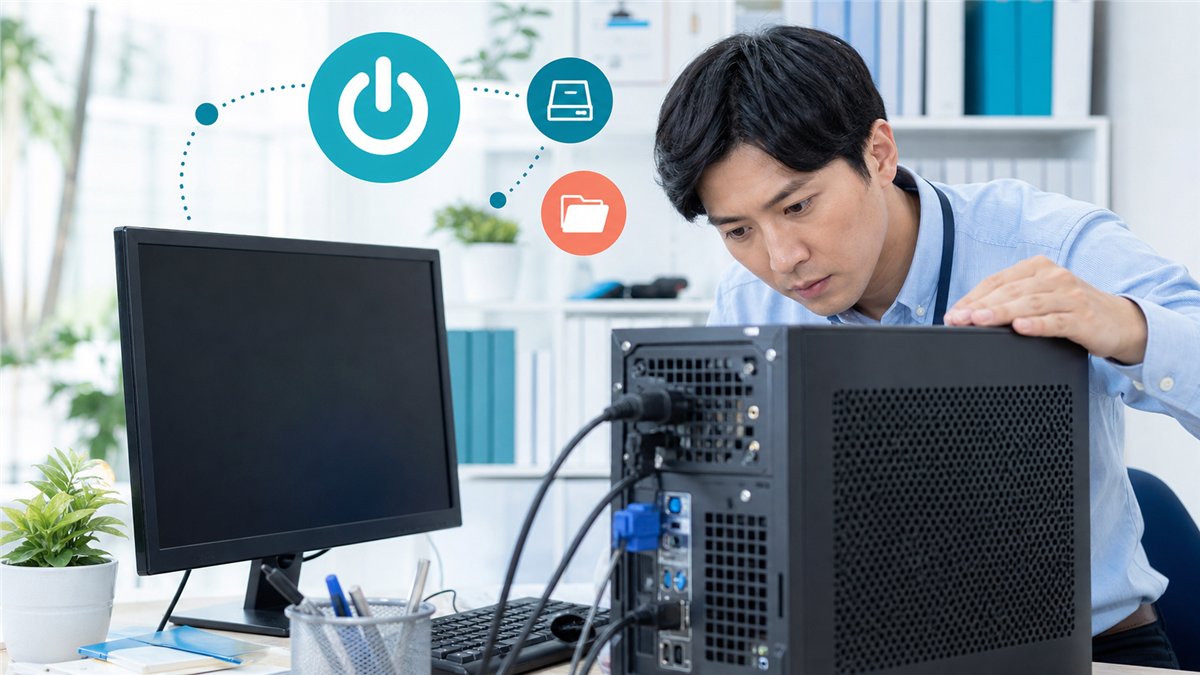 会社のパソコンが起動しないときの初動｜データを守る確認手順